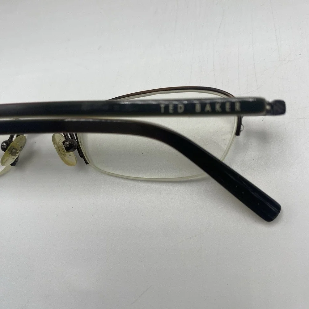 Ted Baker Eyeglasses FRAME ONLY Scuffler B113 Half Rim 46-20-135 Brown Gold 560